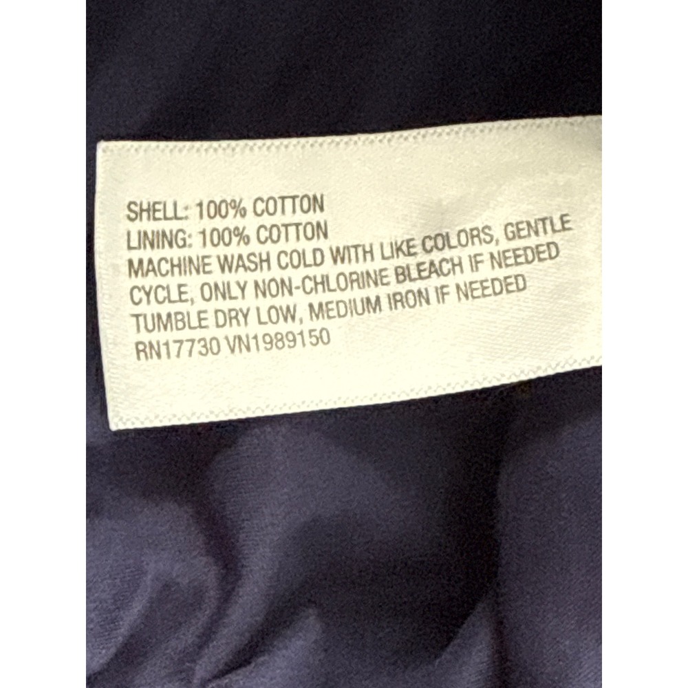 A New Day Womens Navy Blue White Floral Square Neck Bubble Hem Cotton Tank Top S - Picture 4 of 5